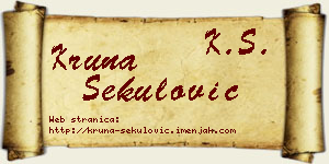 Kruna Sekulović vizit kartica